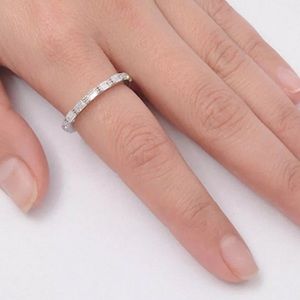 0.90 CT Baguette Cut 14K White Gold Eternity Band